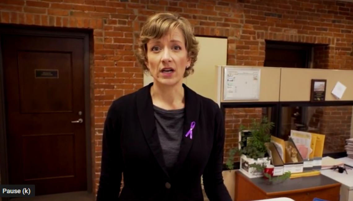 Screen capture of Erin casey, violence prevention advocate