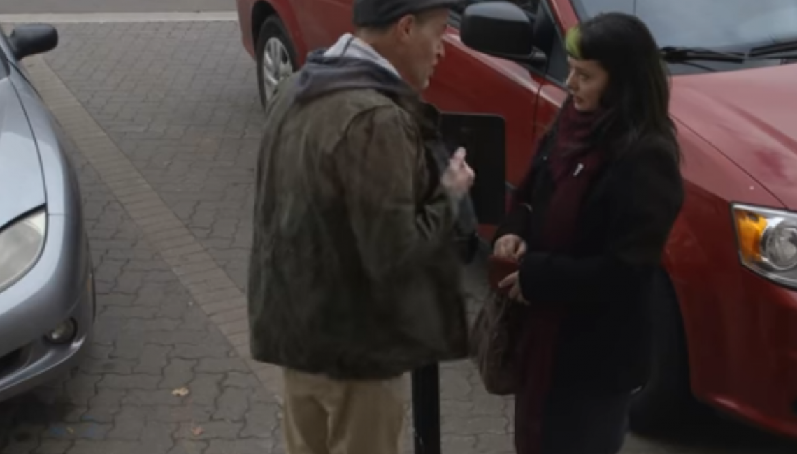 Screen capture of male and female arguing